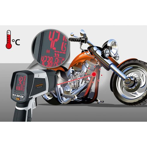מד חום אינפרא-אדום LASERLINER ThermoSpot XP 082.043A - מכשיר מקצועי עם לייזר 8 נקודות ותצוגה צבעונית למדידות טמפרטורה ללא מגע