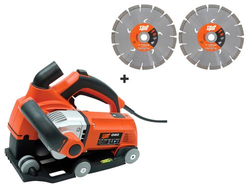 מחרצת יהלום SPIT D60 דגם 811223 - מכשיר קומפקטי לחריצת קירות עם דיסק 140 מילימטר ועוצמה 1600 וואט לעבודות שיפוץ מקצועיות