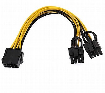 כבל מפצל חשמל לכרטיס מסך 8Pin to 2 x (6+2)Pin GPU Adapter Cable