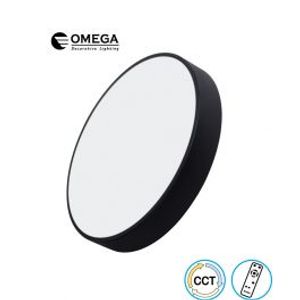 גוף תאורה צמוד תקרה VEGAS עם שלט CCT שחור Omega