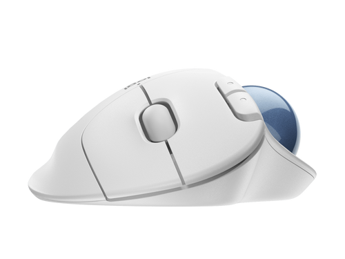עכבר אלחוטי בצבע לבן עם כדור עקיבה בעל צורה ארגונומית דגם Ergo M575 מבית Logitech לוגיטק 91000-587-00