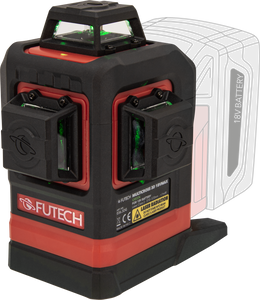 לייזר 3D קווים ירוקים נטען עם מתאמי סוללות - FUTECH MULTICROSS 3D 18VMAX
