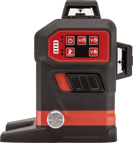 לייזר 3D FUTECH MULTICROSS 036.3DG - מכשיר פילוס מקצועי עם קווים ירוקים ומתאמי סוללות 18V לעבודות מדידה ובנייה מדויקות