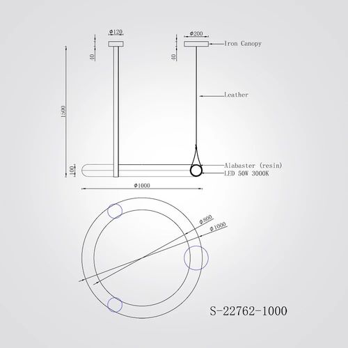 מנורת תלייה פינקס אלבסטר| Φ100 CM