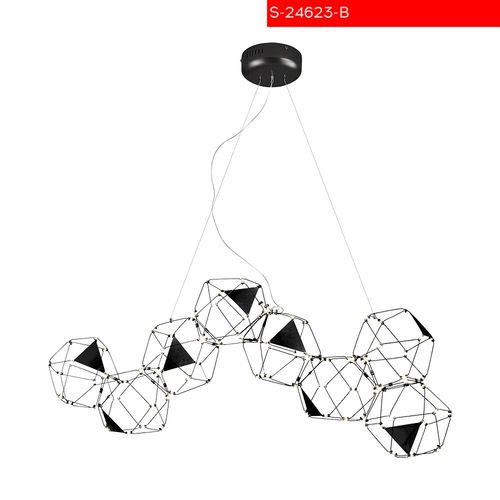 38W B מנורת תליה מיתר לד שחור