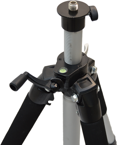 חצובה מקצועית FUTECH TRIPOD MEDIUM DUTY 300CM עם חיבור 5/8 אינץ' - מבט על רקע לבן המציג רגליים מתכווננות וראש קבוע למדידות מקצועיות