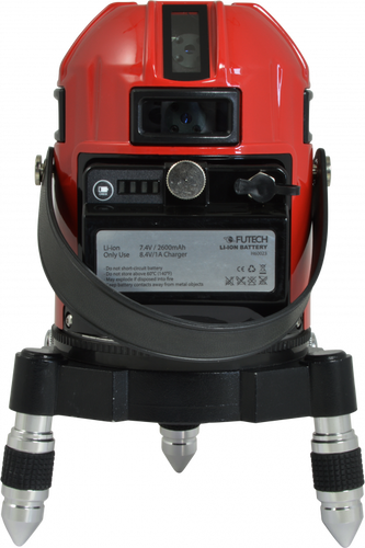 מאזנת לייזר FUTECH MC8 HPSD RED דגם 040.08 - מכשיר מדידה מקצועי עם 8 קווים אדומים ונקודות סימון מודגשות לעבודות בנייה מדויקות