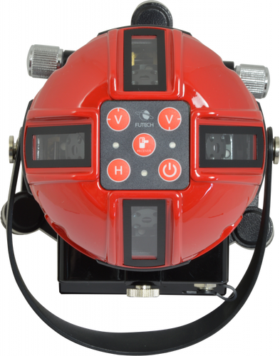 מאזנת לייזר FUTECH MC8 HPSD RED דגם 040.08 - מכשיר מדידה מקצועי עם 8 קווים אדומים ונקודות סימון מודגשות לעבודות בנייה מדויקות