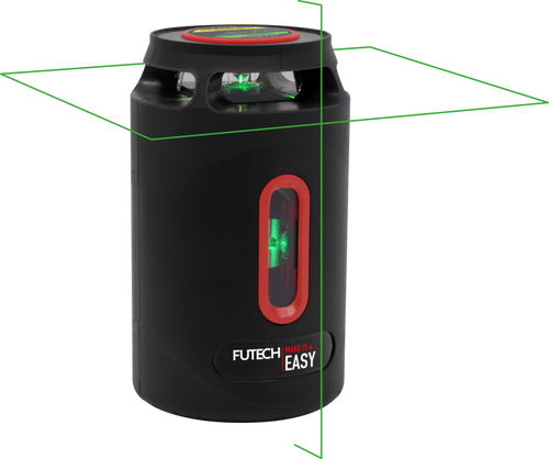 לייזר קווים FUTECH LL5505 מעוצב כפחית קולה - לייזר ירוק DIY עם קו אופקי 360 מעלות וקו אנכי למדידות מדויקות