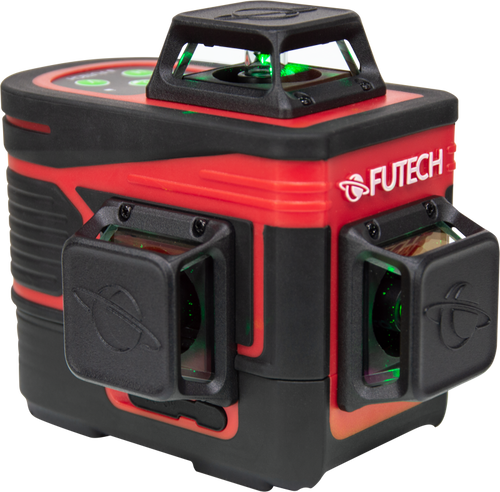 לייזר קווים FUTECH Multicross 3D Compact Green דגם 035.3DG - מכשיר קומפקטי עם קרן ירוקה למדידות מדויקות בבנייה ושיפוצים