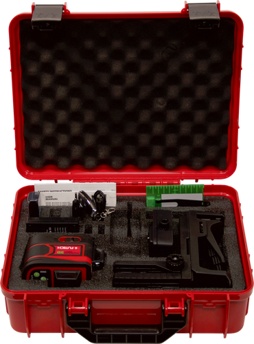 לייזר קווים FUTECH Multicross 3D Compact Green דגם 035.3DG - מכשיר קומפקטי עם קרן ירוקה למדידות מדויקות בבנייה ושיפוצים