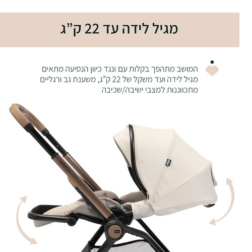 מיסה MYSA עגלת תינוק פרימיום דו-כיוונית - שמנת