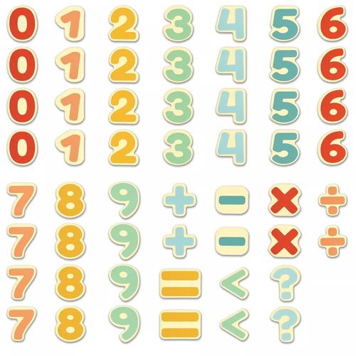 מארז 54 מספרים וסימני חשבון מעץ