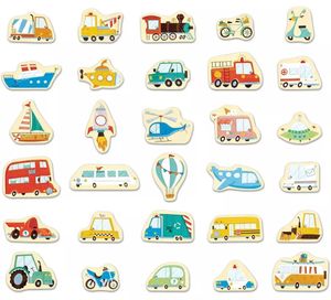 מארז 30 רכבים מגנטיים מעץ