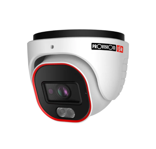 מצלמת כיפה Provision iP ברזולוציית 4MP עם תאורת LED לצילום לילה עד 25 מטר