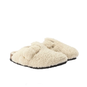 כפכף BIRKENSTOCK BOSTON פרווה שמנת מידות 37-41 לנשים