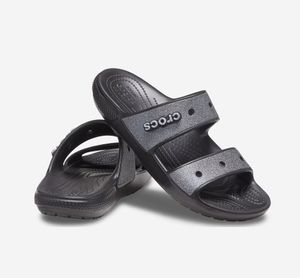 סנדלים לנשים קרוקס שתי רצועות Crocs Classic Glitter Sandal שחור נצנצים