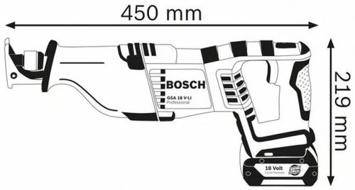 מסור חרב נטען בוש Bosch CRS180B GSA 18 V-LI18V - (גוף בלבד)