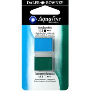 זוג טבליות 2 גוונים Coeruleum Hue 112 Transparent Turquoise 157 AQUAFINE