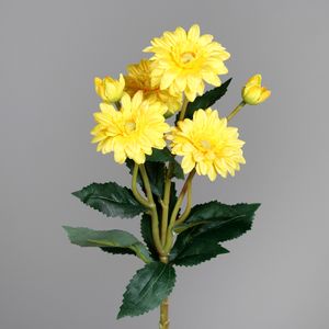 ענף ארבעה פרחי גרברה 33 ס"מ צהוב Gerbera
