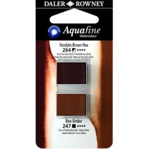זוג טבליות 2 גוונים Vandyke Brown Hue 264 Raw Umber 247 AQUAFINE