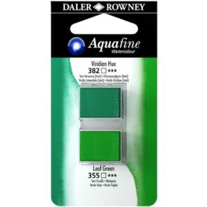 זוג טבליות 2 גוונים Viridian Hue 382 Leaf Green 355 AQUAFINE