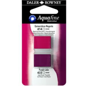 זוג טבליות 2 גוונים Quinacridone Magenta 414 Purple Lake 433 AQUAFINE