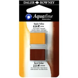 זוג טבליות 2 גוונים Naples Yellow 634 Burnt Umber 223 AQUAFINE