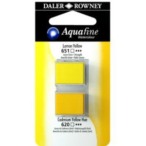 זוג טבליות 2 גוונים Lemon Yellow 651 Cadmium Yellow Hue 620 AQUAFINE
