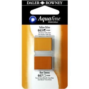 זוג טבליות 2 גוונים Yellow Ochre 663 Raw Sienna 667 AQUAFINE