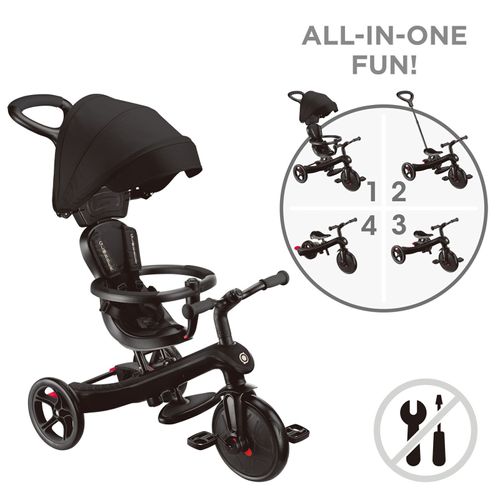 תלת אופן הכל באחד Explorer Trike 4 in 1 הופך לאופני איזון - שחור