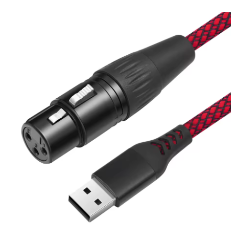 כבל מתאם XLR נקבה לUSB זכר באורך 2 מטר איכותי ועבה