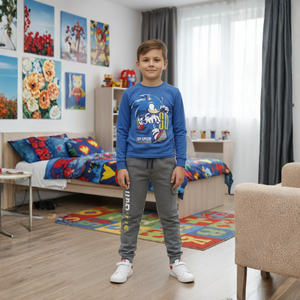 סט טרנינג בנים סוניק כחול  BUBU