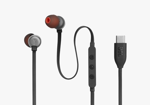 אוזניות סיליקון   JBL TUNE 310C IN-EAR - שחור אחריות מודן
