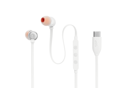 אוזניות סיליקון   JBL TUNE 310C IN-EAR - לבן אחריות מודן