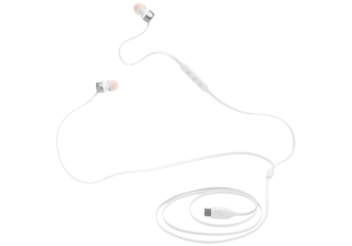 אוזניות סיליקון   JBL TUNE 310C IN-EAR - לבן אחריות מודן