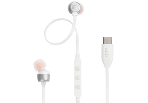 אוזניות סיליקון   JBL TUNE 310C IN-EAR - לבן אחריות מודן
