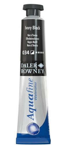 צבע מים שפורפרת 8 מל Ivory Black 034 Aquafine