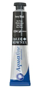 צבע מים שפורפרת 8 מל Ivory Black 034 Aquafine