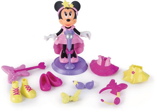 בובת אופנה מיני מאוס עם 2 תלבושות שונות ו-10 אביזרים - כוכב רוק יפיפיה