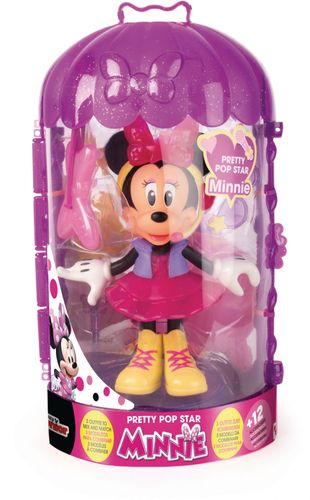 בובת אופנה מיני מאוס עם 2 תלבושות שונות ו-10 אביזרים - כוכב רוק יפיפיה