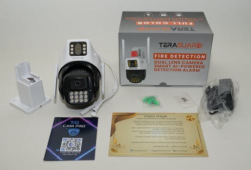 מצלמת אבטחה חכמה ‎‎4G‎, זיהוי אש וראיית לילה צבעונית - ‎TGSF765-4G‎
