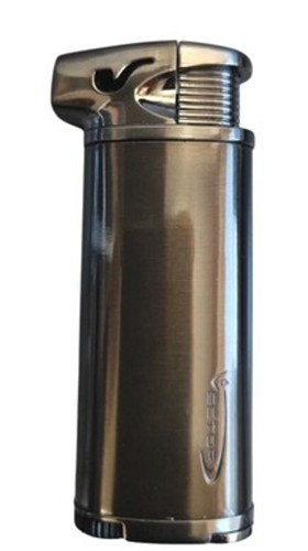 מצית למקטרת VECTOR מתכת מטאלית כהה מוברקת