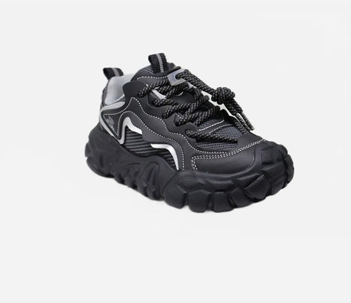 נעלי לילדים בצבע שחור/כסוף | 29-35 | HOT TUNA JAPANESE STYLE HTKSH9 BLACK/SILVER