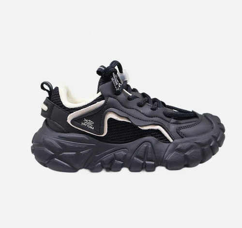 נעלי לילדים בצבע שחור/בז| 29-35 | HOT TUNA JAPANESE STYLE HTKSH9 BLACK/BEIGE