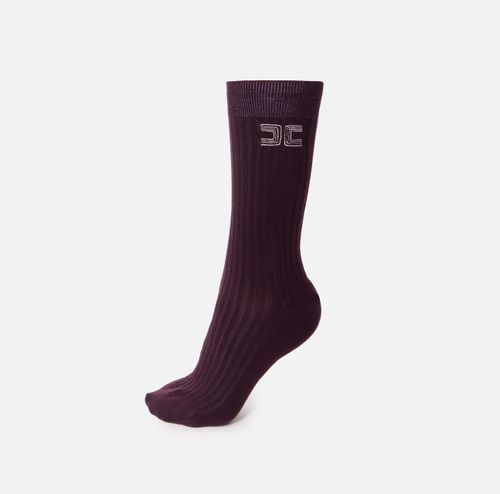 Socks in ribbed wool