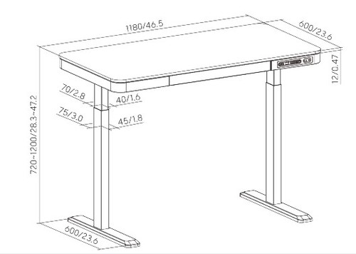 שולחן מתכוונן עמידה ישיבה Lumi S08-22D-SWW