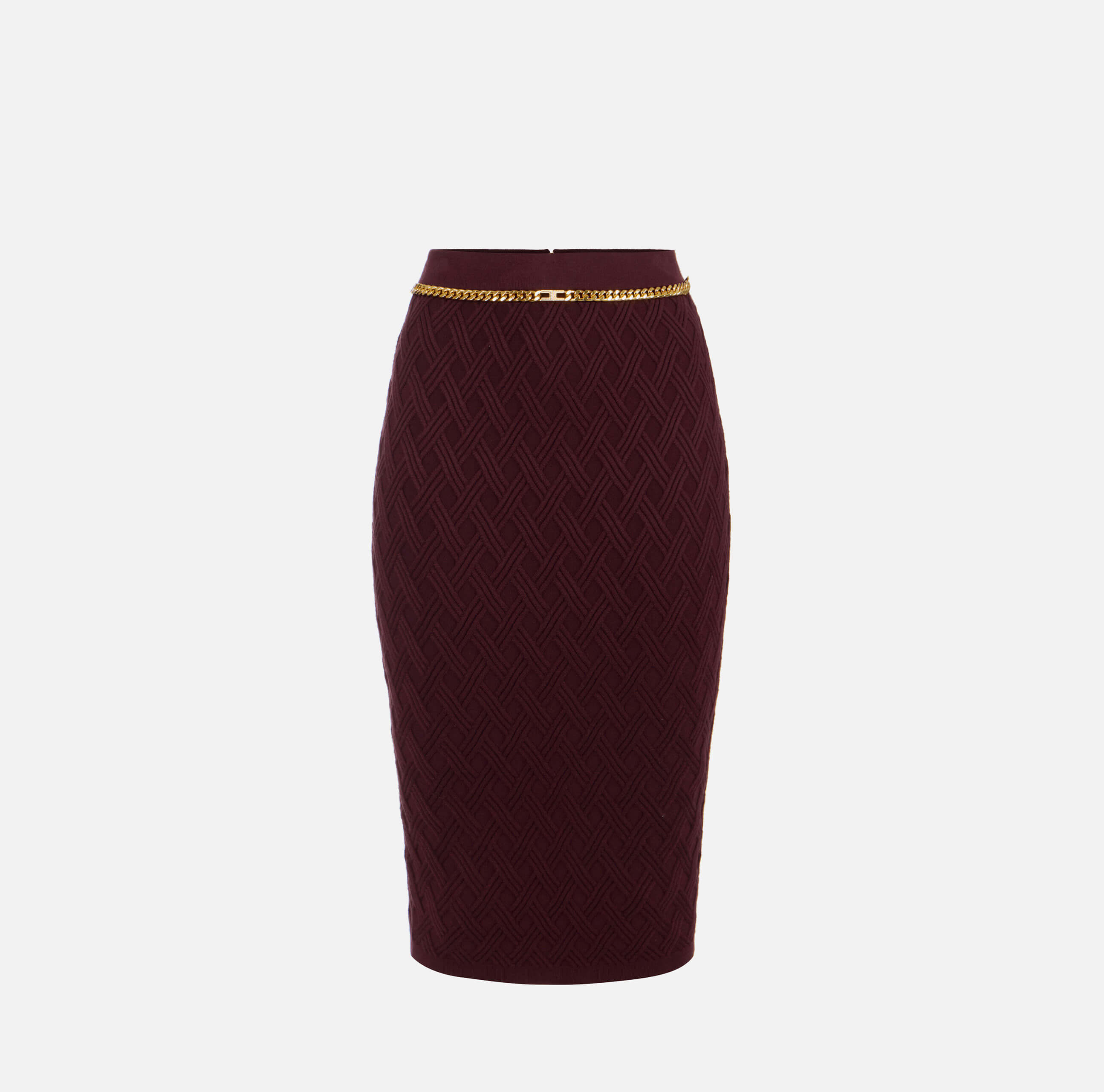 Skirt in knit fabric with diamonds and jewel details
