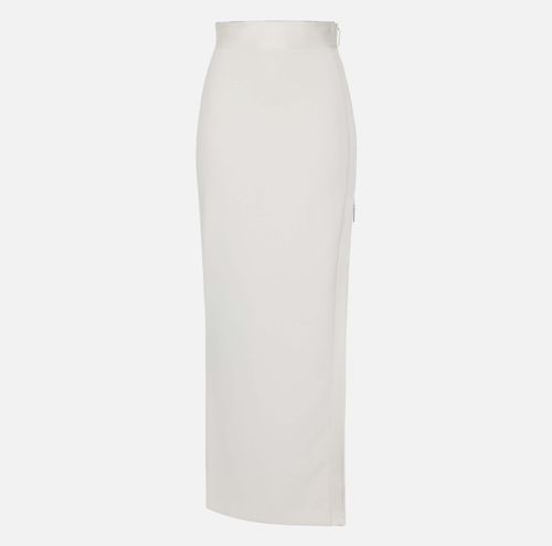 Skirt in lightweight crêpe fabric with tuxedo details