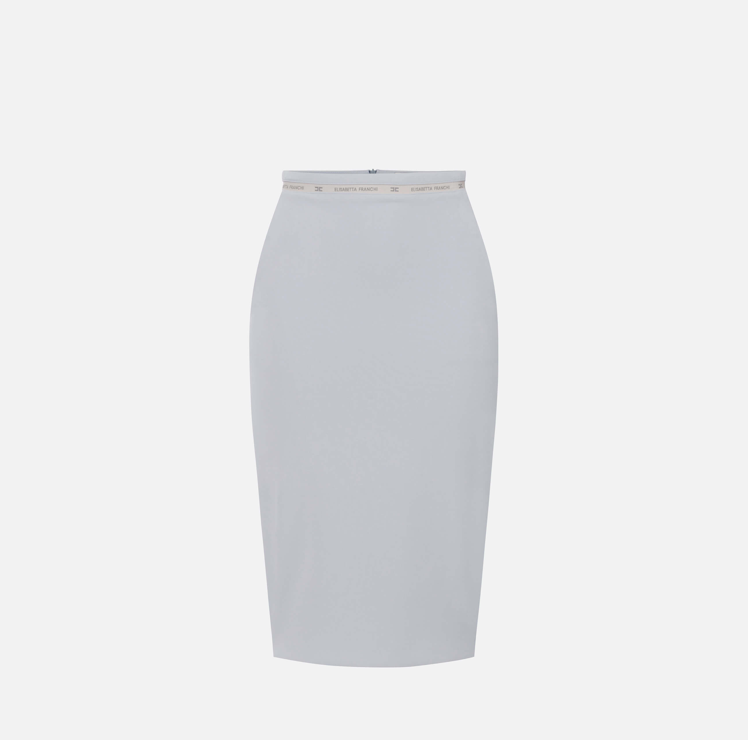 Skirt in crêpe fabric with logo ribbon
